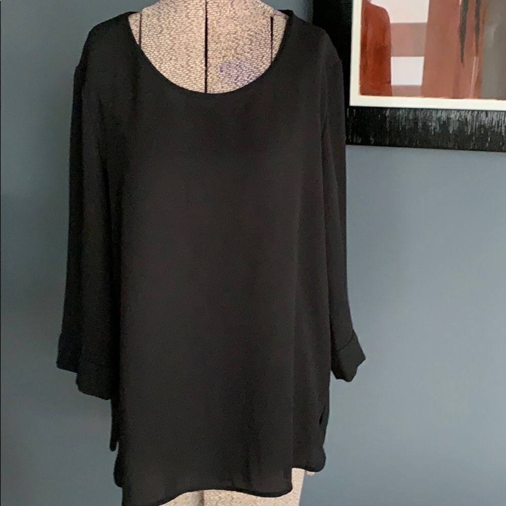 MNG (mango) black crew neckline tunic. Size 8.